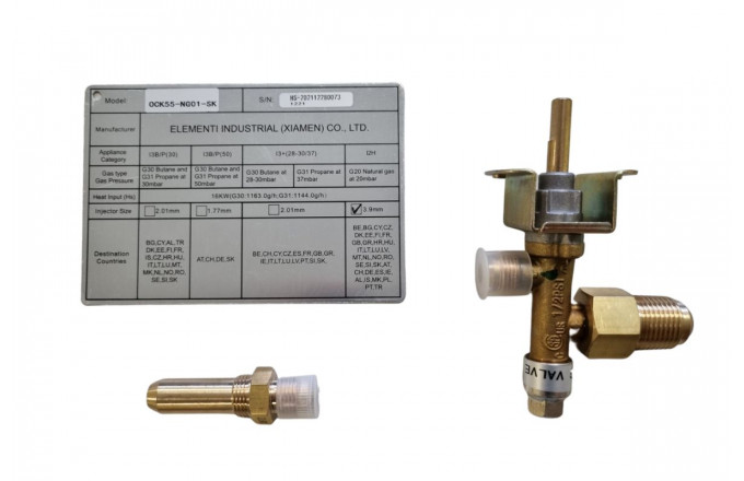 ELEMENTI PLUS natural gas conversion kit