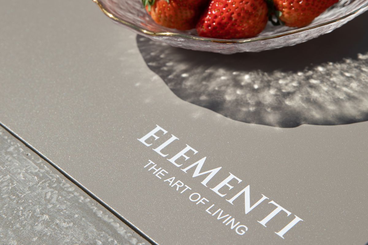 Close-up of the MONTE CARLO surface with the ELEMENTI logo