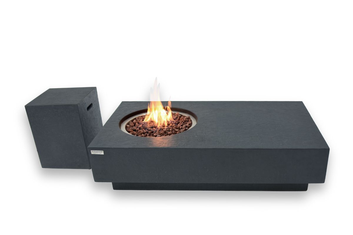 METROPOLIS Dark Grey table with the bottle cover