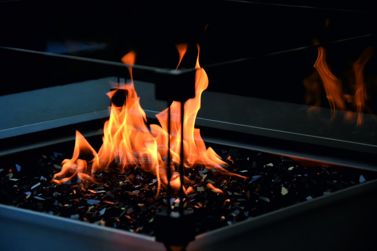 The flame in the SOFIA fire pit up close